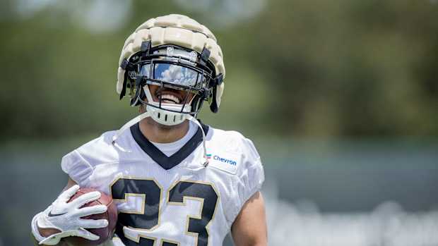 Jun 13, 2023; New Orleans, LA, USA; New Orleans Saints cornerback Marshon Lattimore (23) during minicamp at the Ochsner Sports Performance Center.